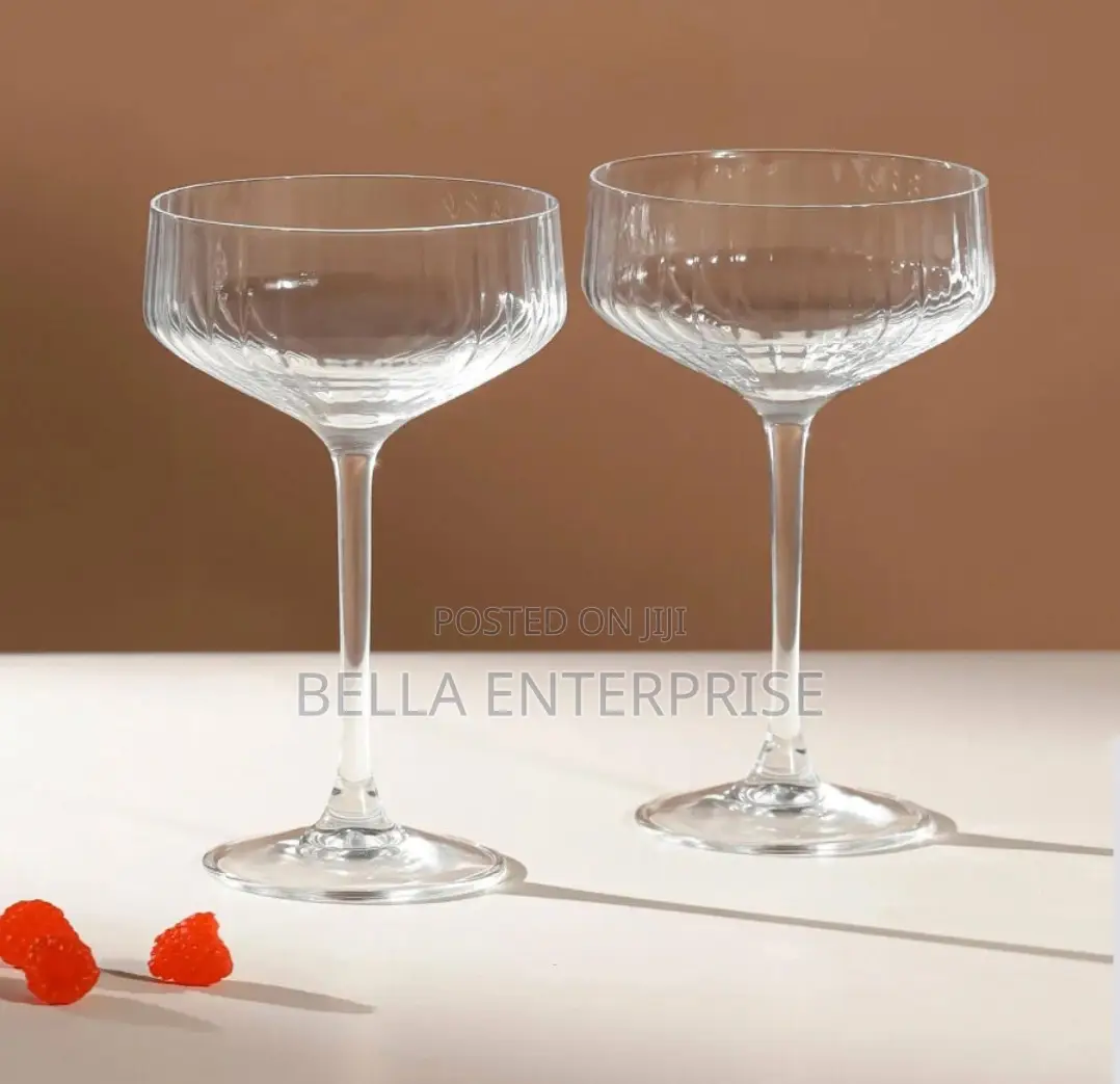 Martini Glasses 6-Piece Ribbed Glass