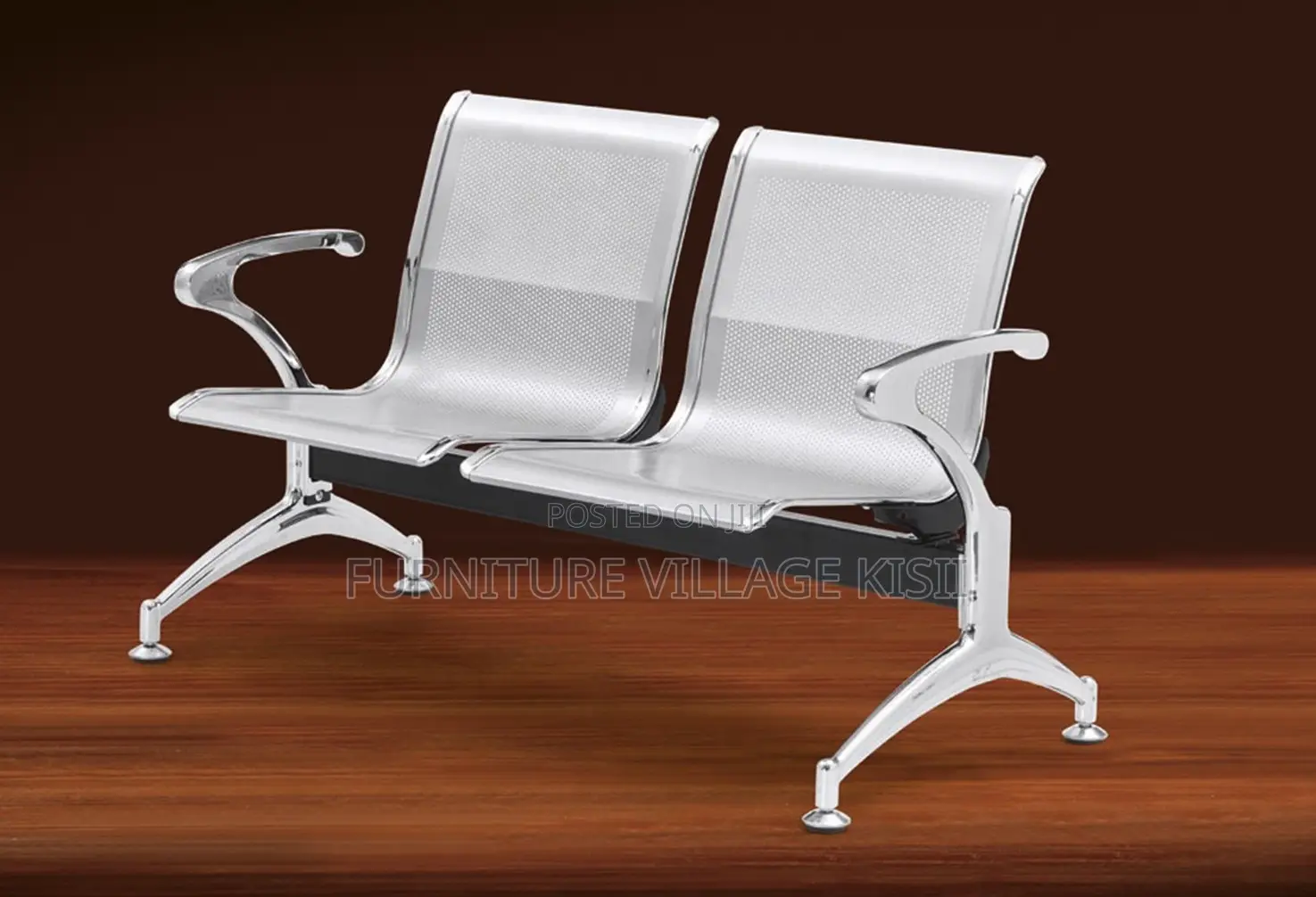 Office Bench; 2-Seater Steel Reception Waiting Bench