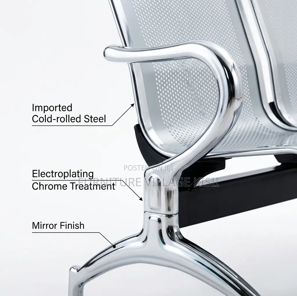 Office Bench; 2-Seater Steel Reception Waiting Bench