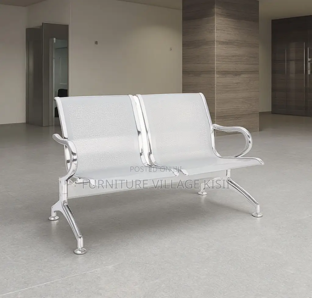Office Bench; 2-Seater Steel Reception Waiting Bench