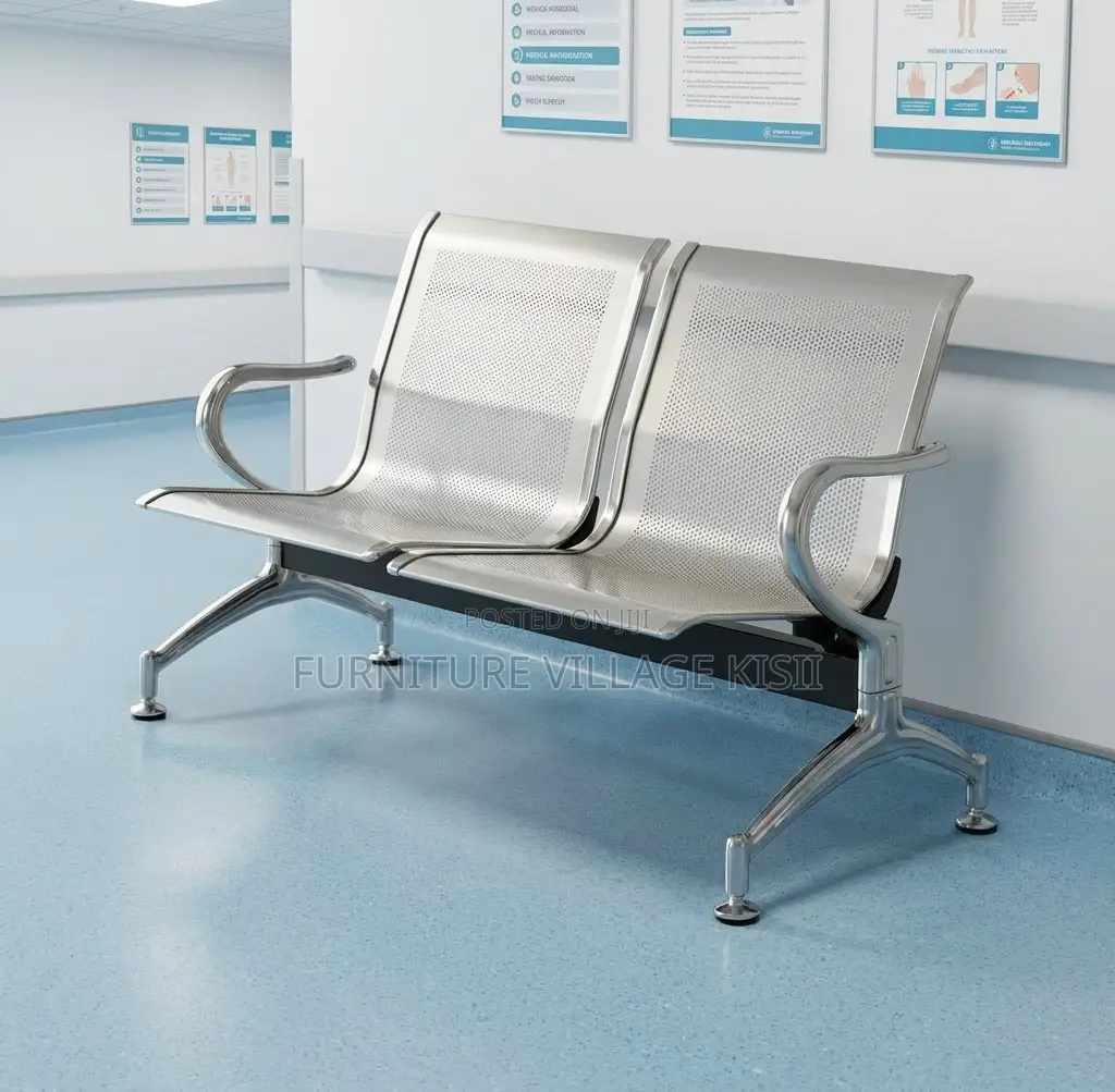 Office Bench; 2-Seater Steel Reception Waiting Bench