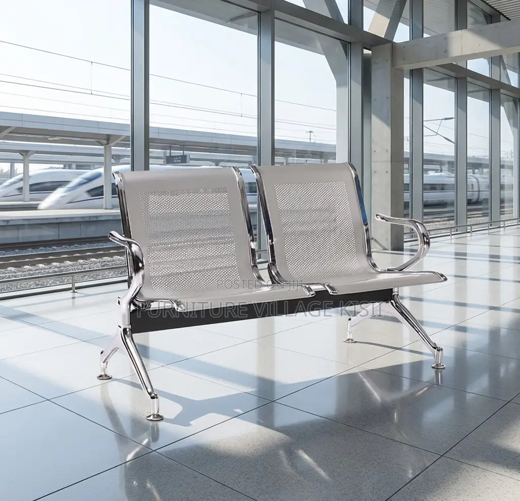 Office Bench; 2-Seater Steel Reception Waiting Bench