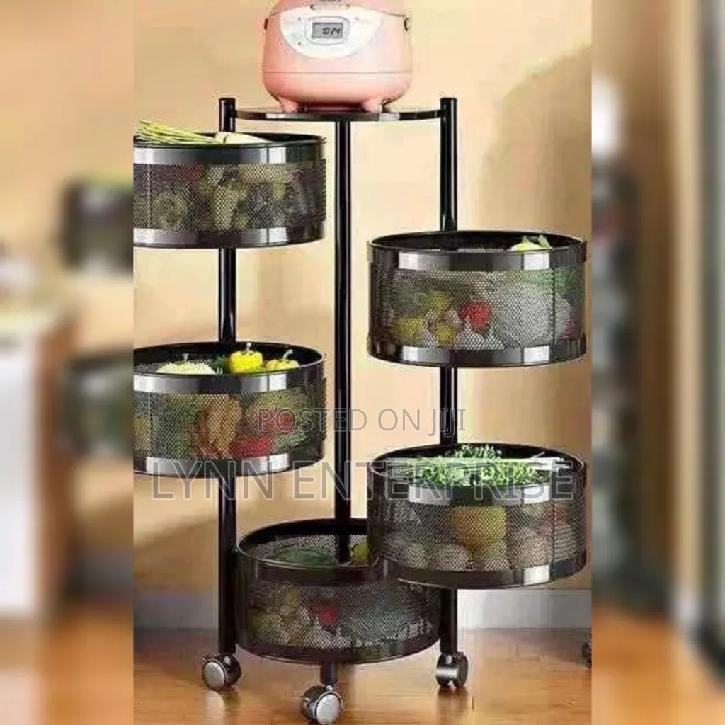 High Quality Round Fruit Rack With Wheels