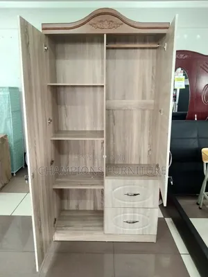 Brown Oval Mirror Wardrobe
