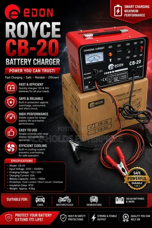 🔋 Royce CB-20 Battery Charger – Reliable & Efficient Charging