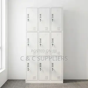 Metallic 9 Doors Gym Cabinet.