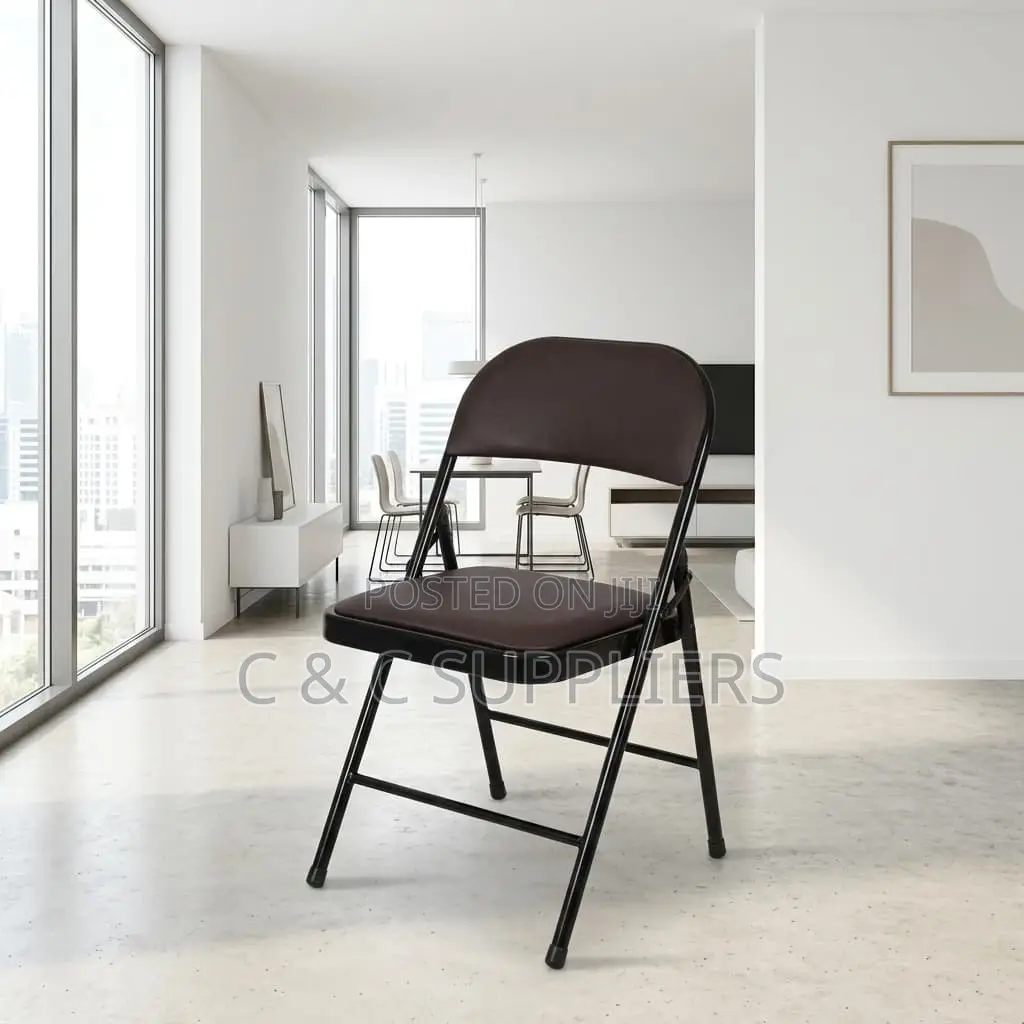 Black Folding Training Chair-Armless