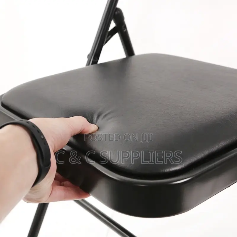 Black Folding Training Chair-Armless