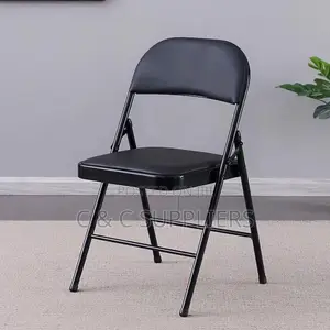 Black Folding Training Chair-Armless