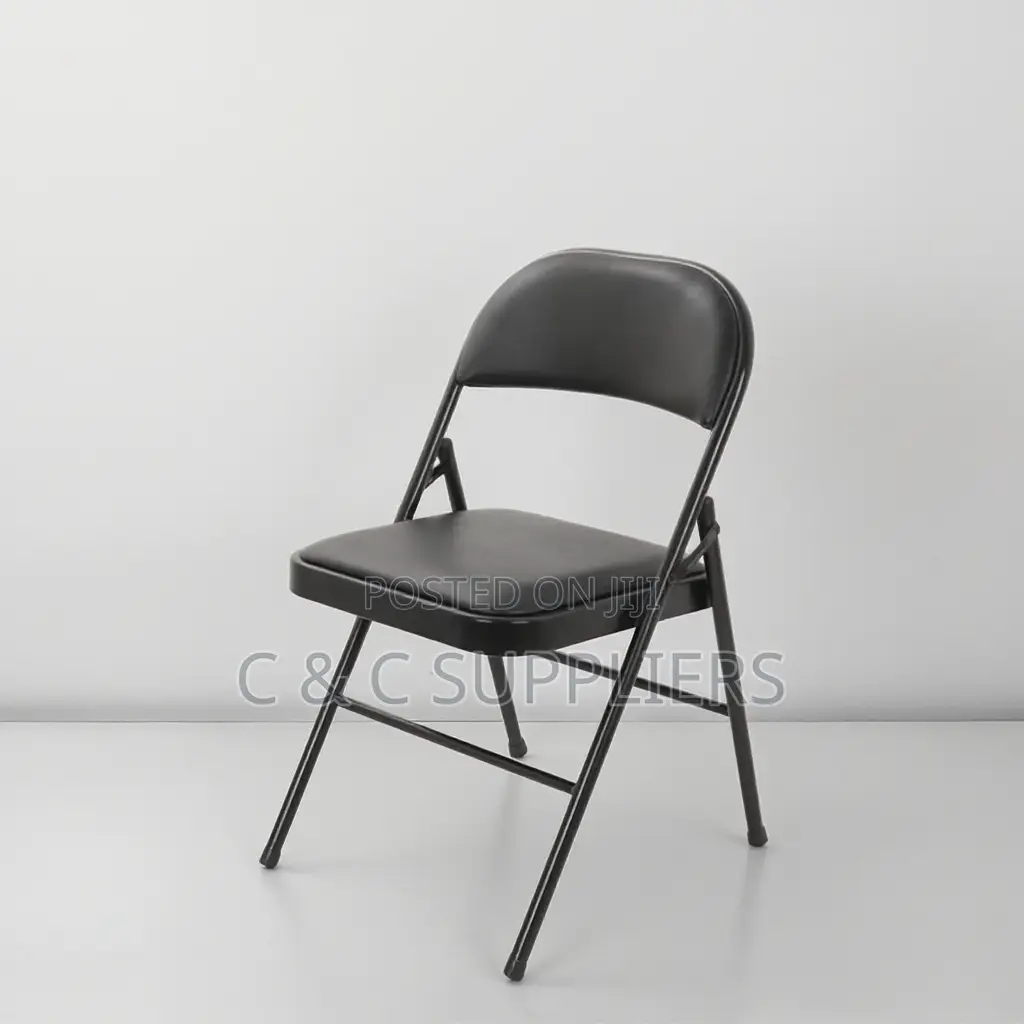 Black Folding Training Chair-Armless