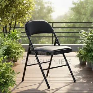 Black Folding Training Chair-Armless