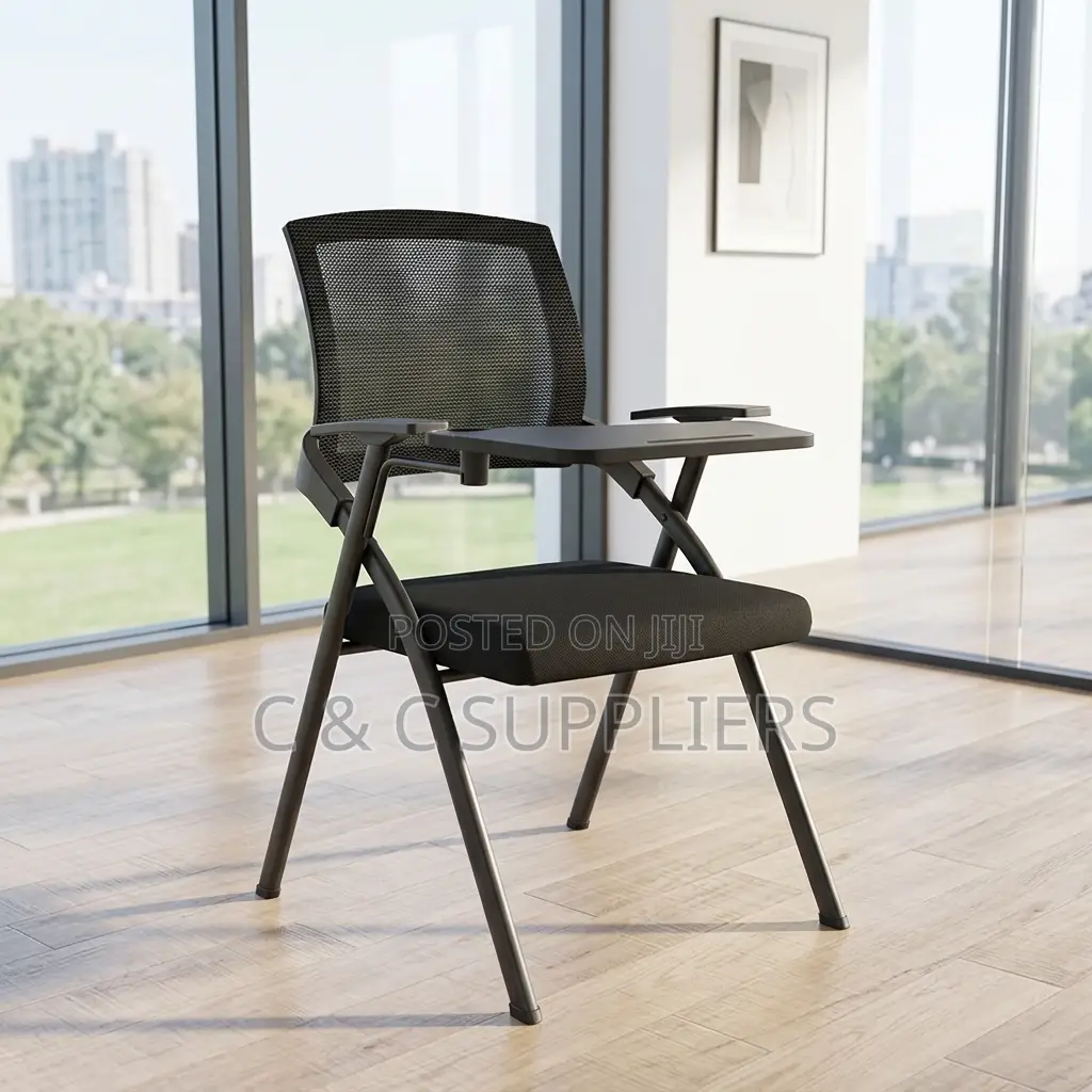 Black Folding Homework Chair With Pad