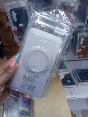 Transparent Magnetic Phone Case With a Magnetic Ring on the Back.