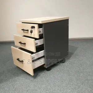 Pedestal Brown 3-Drawer Mobile Cabinet.