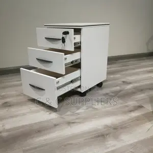 Pedestal Brown 3-Drawer Mobile Cabinet.