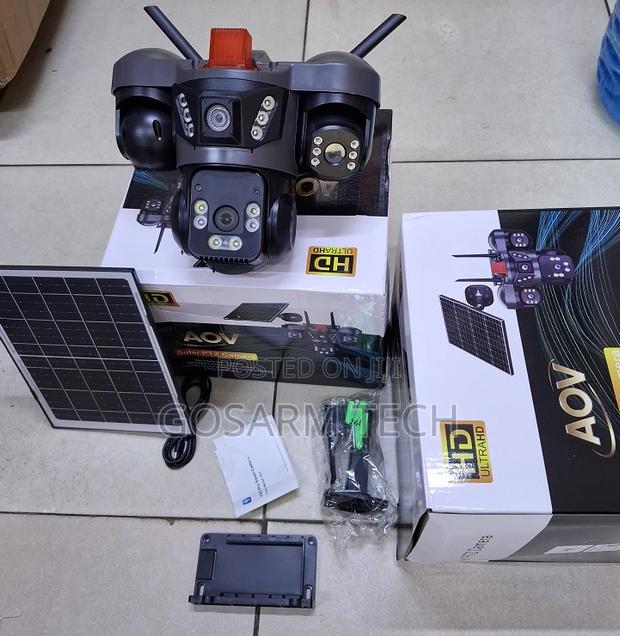 V380 Solar Triple Lens 4G Camera With V380 Mobile App Tripple Lens
