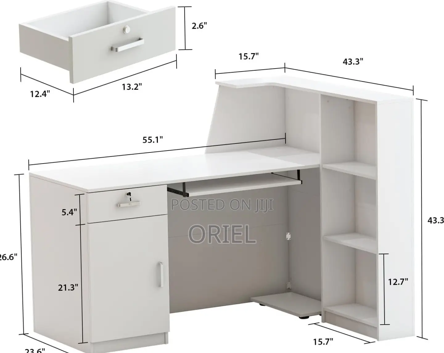 Office Desk : White Reception Desk