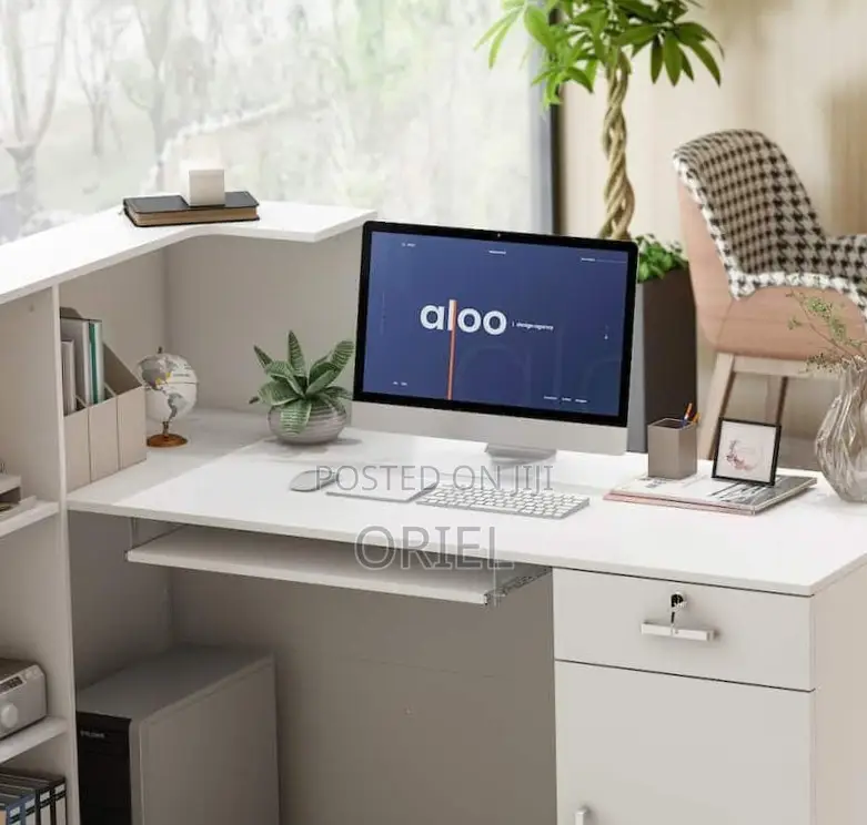Office Desk : White Reception Desk