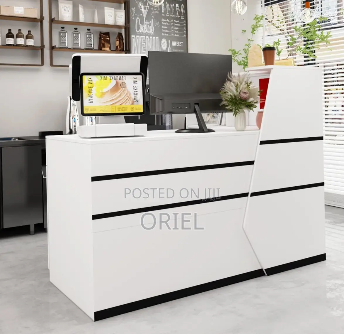 Office Desk : White Reception Desk