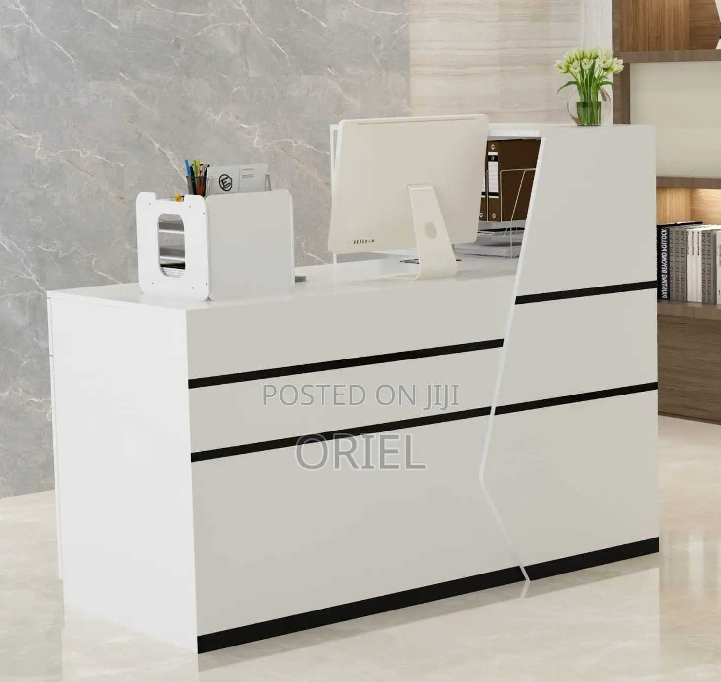 Office Desk : White Reception Desk