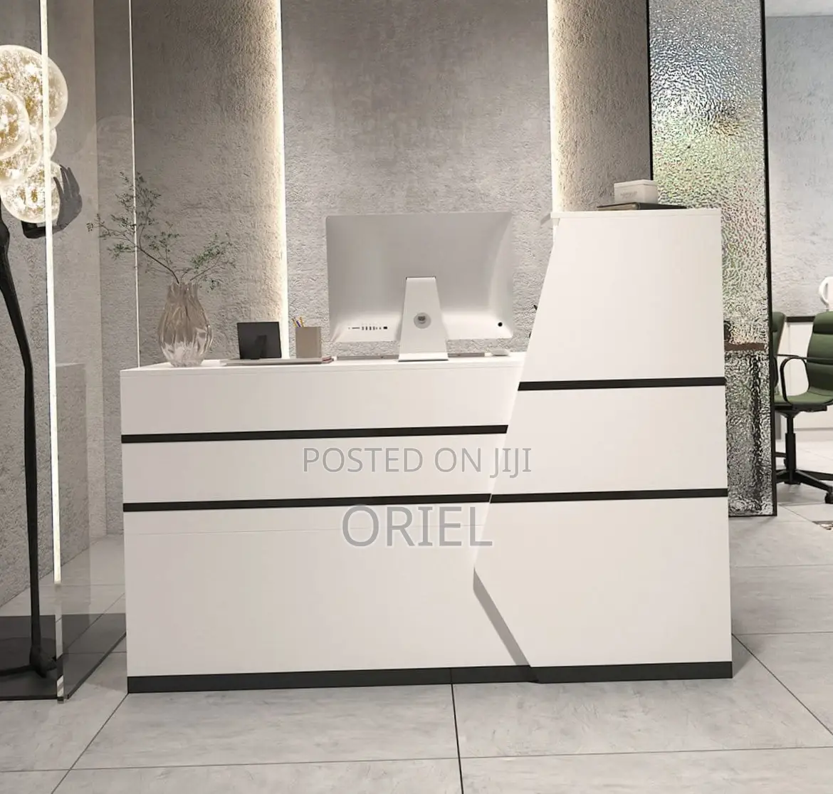 Office Desk : White Reception Desk