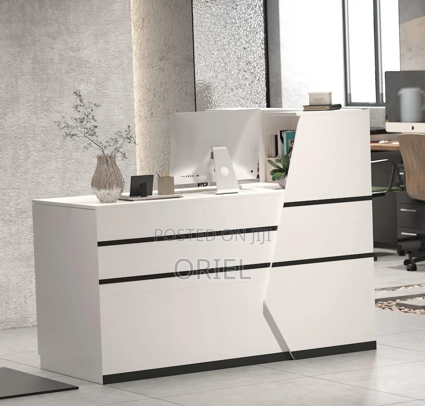 Office Desk : White Reception Desk