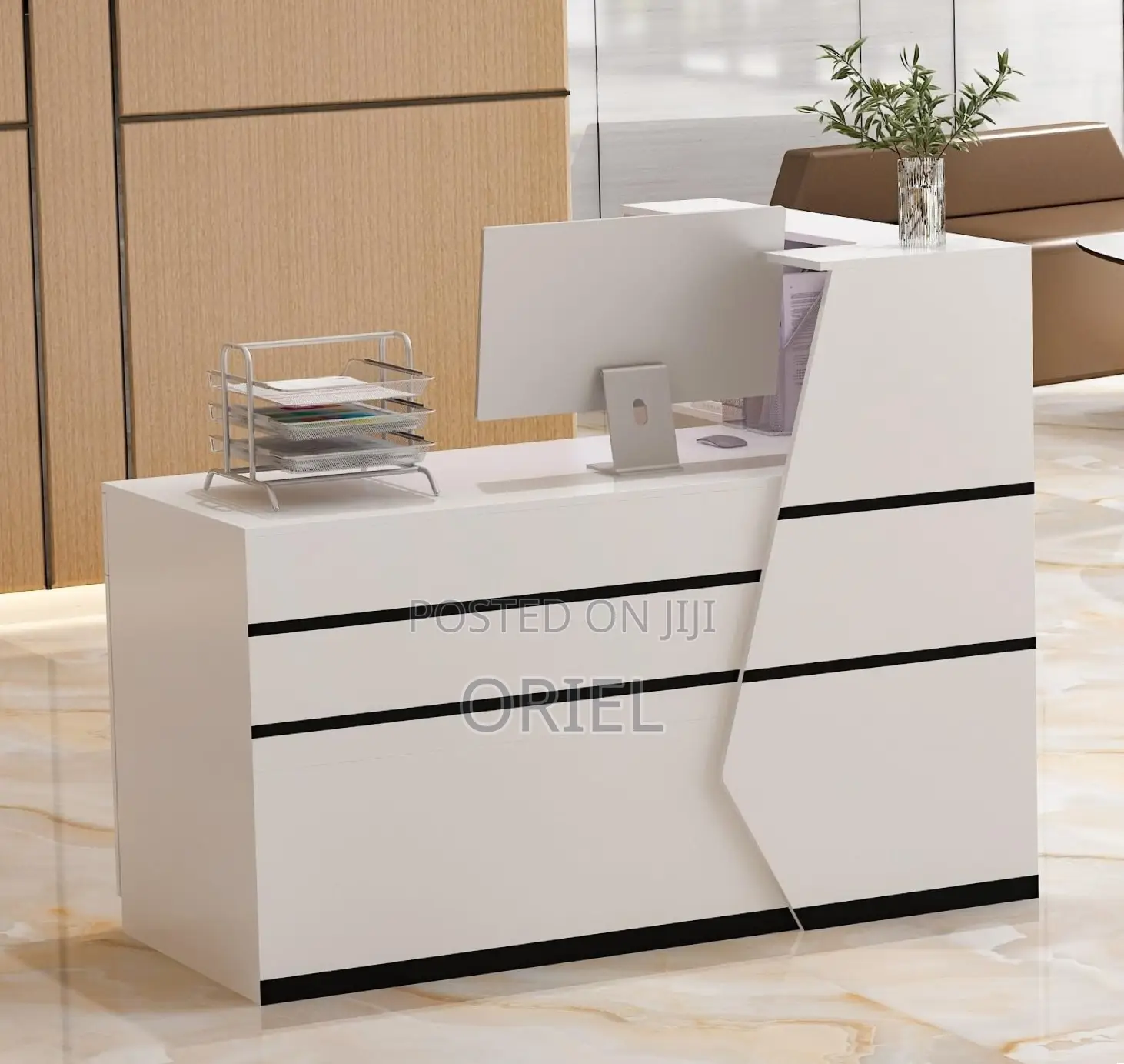 Office Desk : White Reception Desk