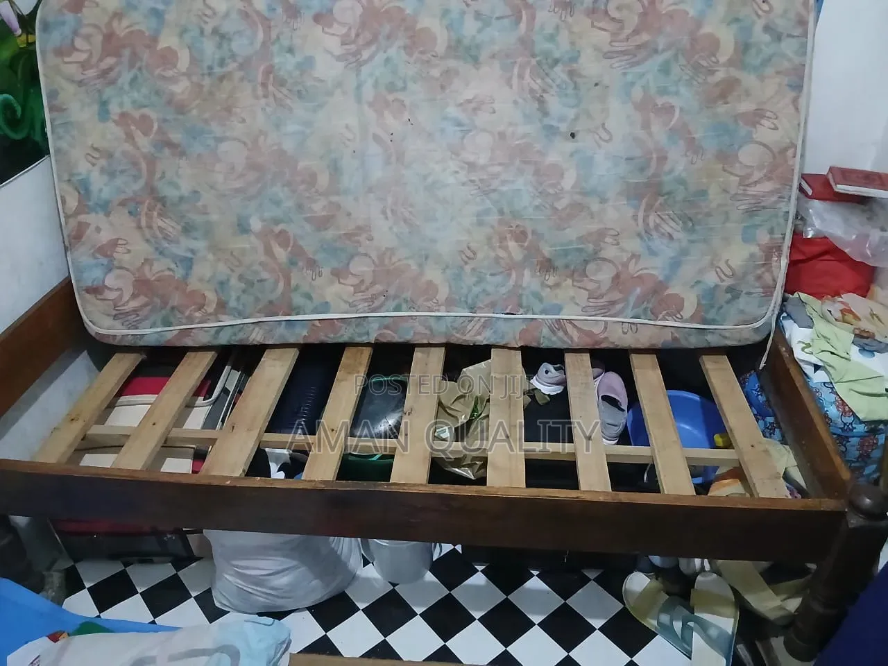 Used Single Bed (For One Person) With Matters