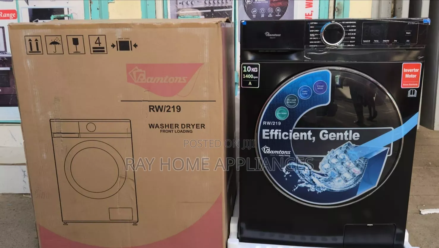 Ramtons Washing Machine Wash & Dry 10KG Washer, 7Kg Dryer RW219 Black