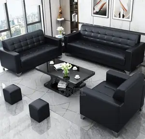 Office Sofa : Black Leather Office Sofa