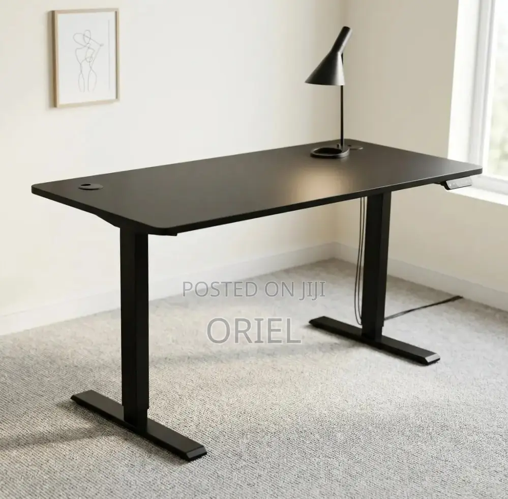 Office Desk : White Electric Standing Desk- 120CM