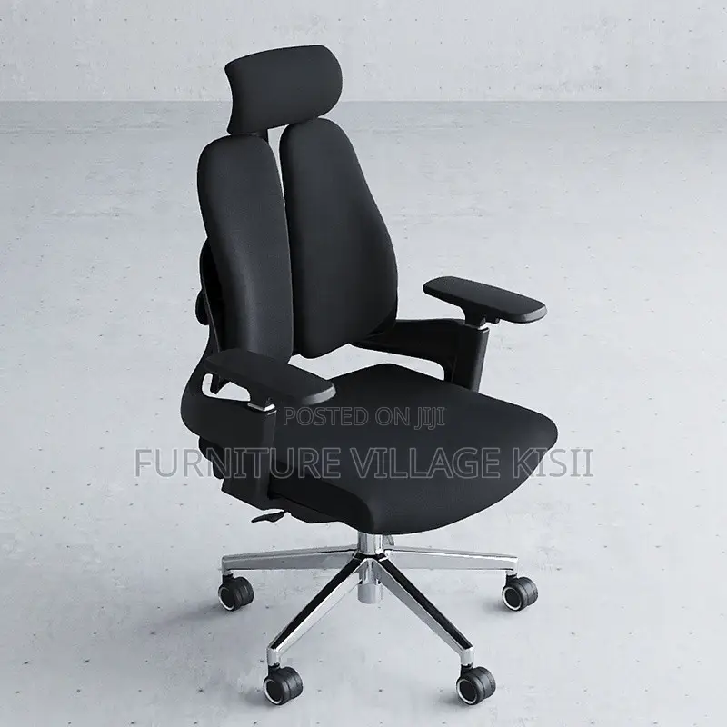 Office Chair; Black Orthopedic High Back Office Chair