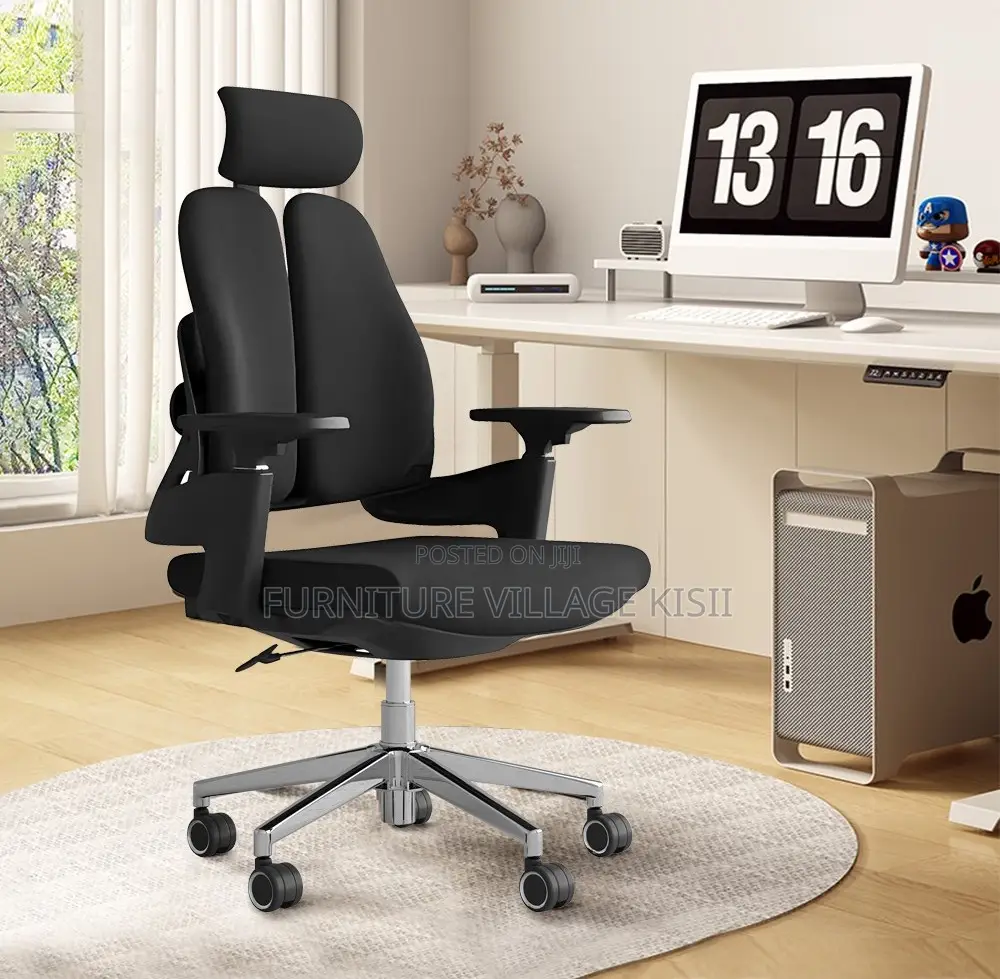 Office Chair; Black Orthopedic High Back Office Chair