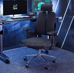 Office Chair; Black Orthopedic High Back Office Chair