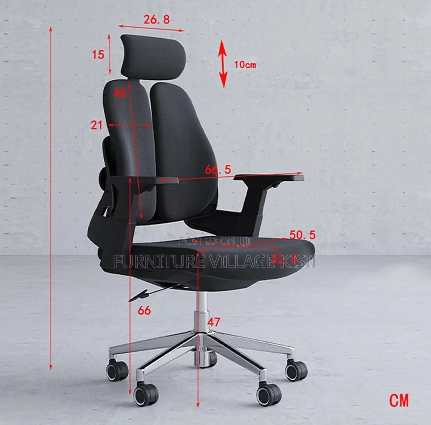 Office Chair; Black Orthopedic High Back Office Chair