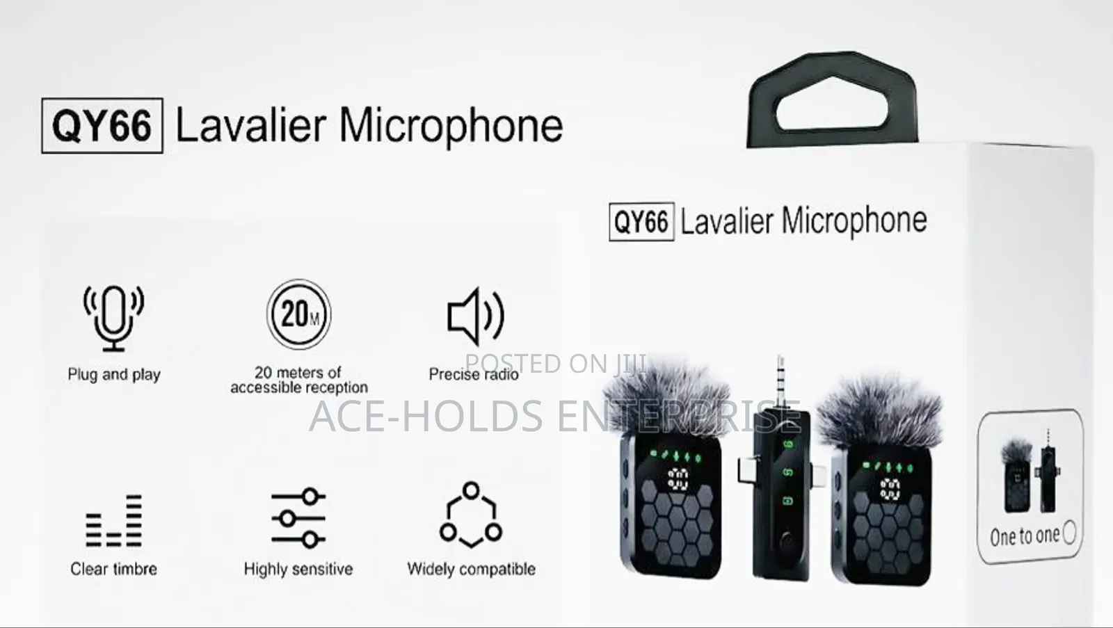Wireless Microphone QY66 - Lavalier Microphone Set