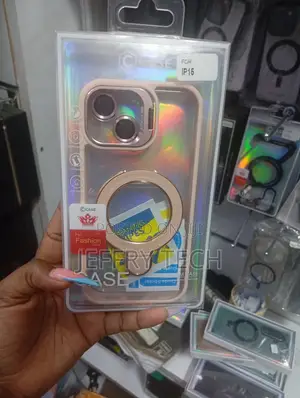 Clear Protective Fashion Phone Case Designed for the Apple iPhone 15.