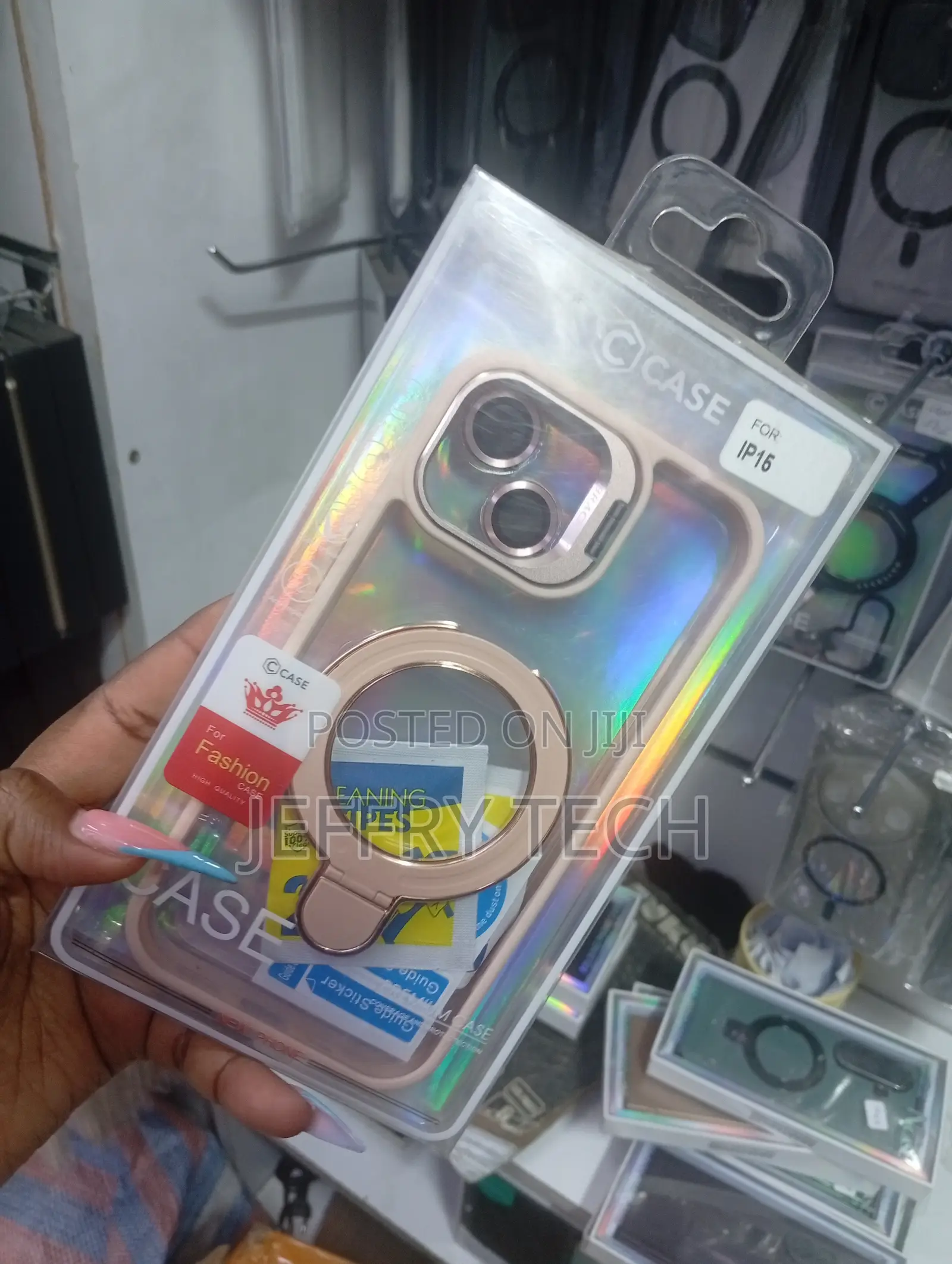 Clear Protective Fashion Phone Case Designed for the Apple iPhone 15.