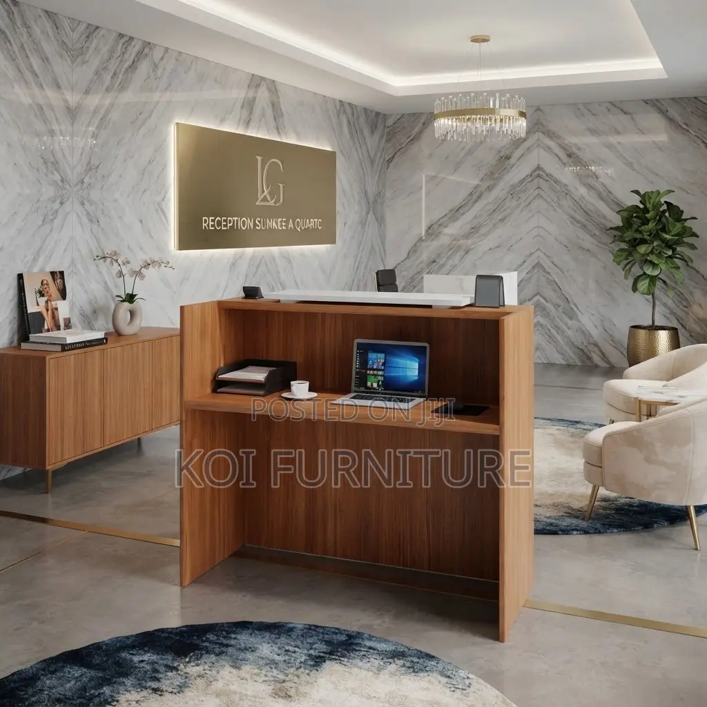 Reception Desk; 1.6 Meter Brown Reception Offies Moden Tables