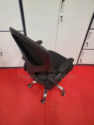 Black Flip-Arm Ergonomic Swivel Chair