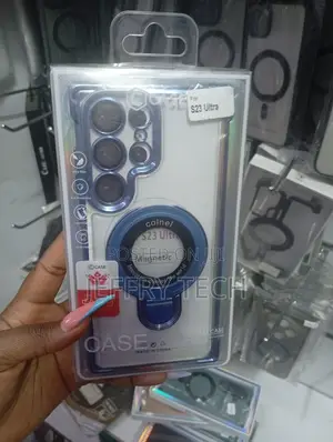Clear Magnetic Ring Stand Phone Case for the Samsung Galaxy S23 Ultra