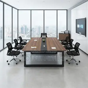 Boardroom Table; Wooden Cabled 2400mm Boardroom Table