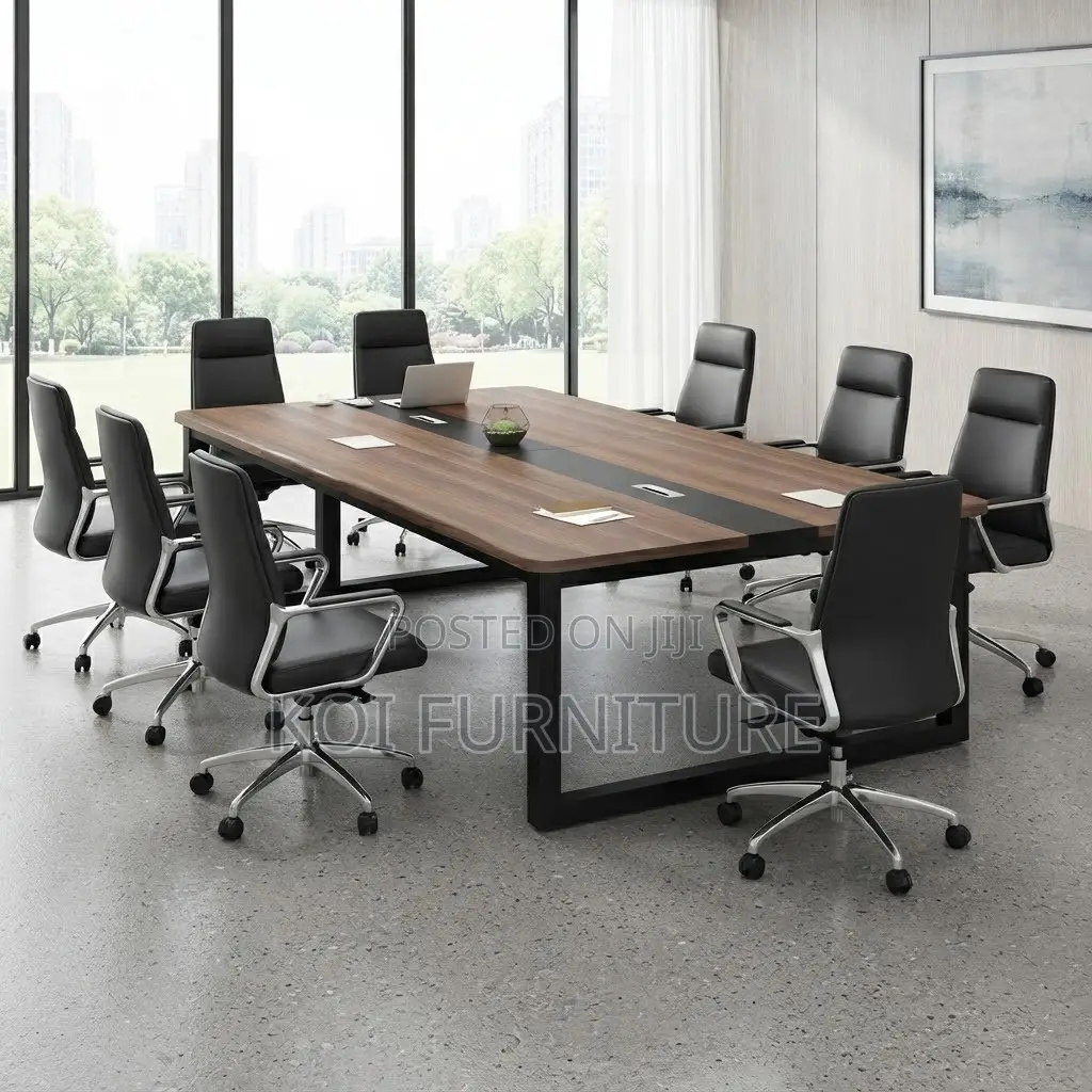 Boardroom Table; Wooden Cabled 2400mm Boardroom Table