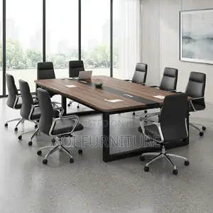 Boardroom Table; Wooden Cabled 2400mm Boardroom Table