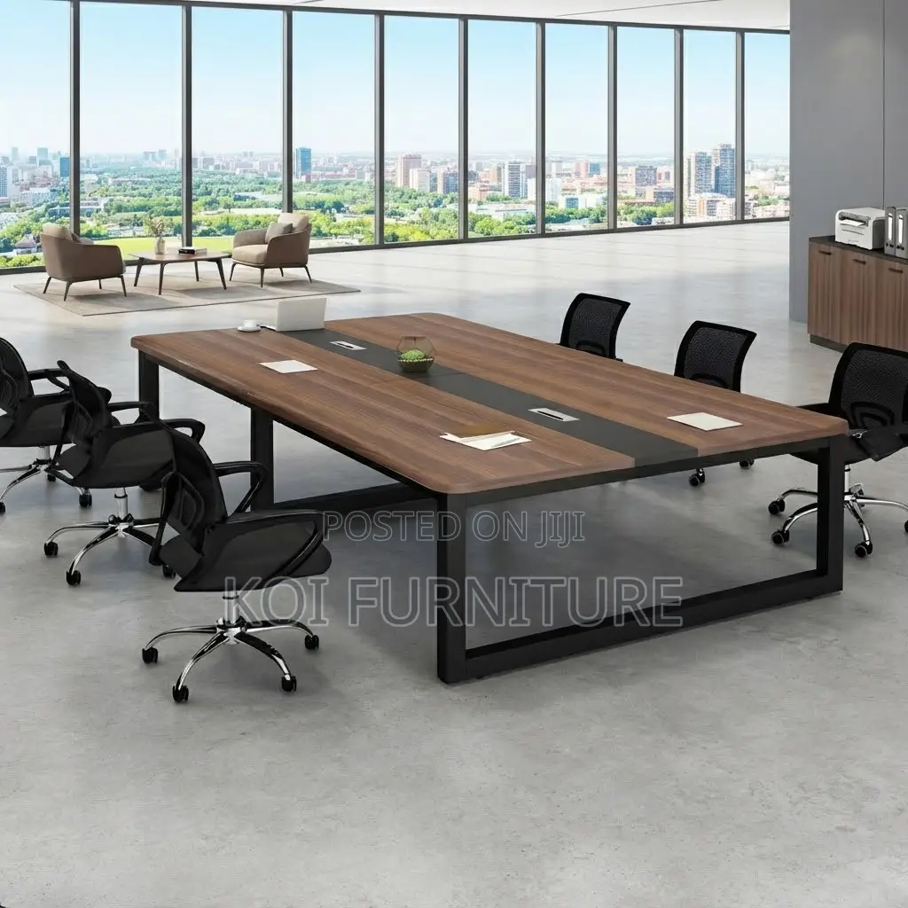 Boardroom Table; Wooden Cabled 2400mm Boardroom Table