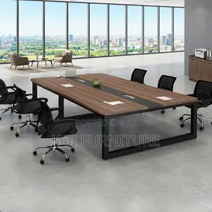 Boardroom Table; Wooden Cabled 2400mm Boardroom Table