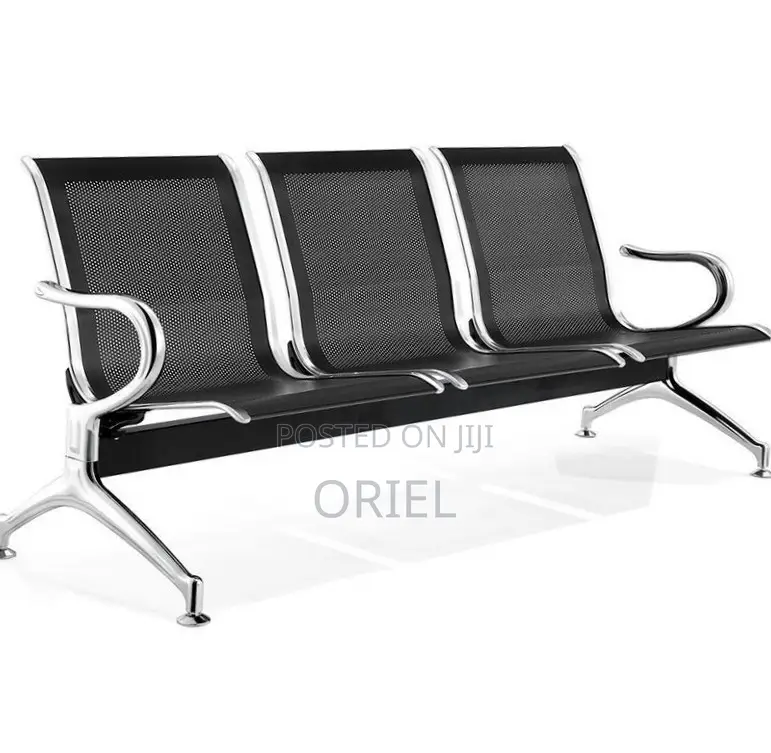 Office Bench : Metallic Steel Waiting Bench - 3-Seater