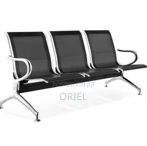 Office Bench : Metallic Steel Waiting Bench - 3-Seater