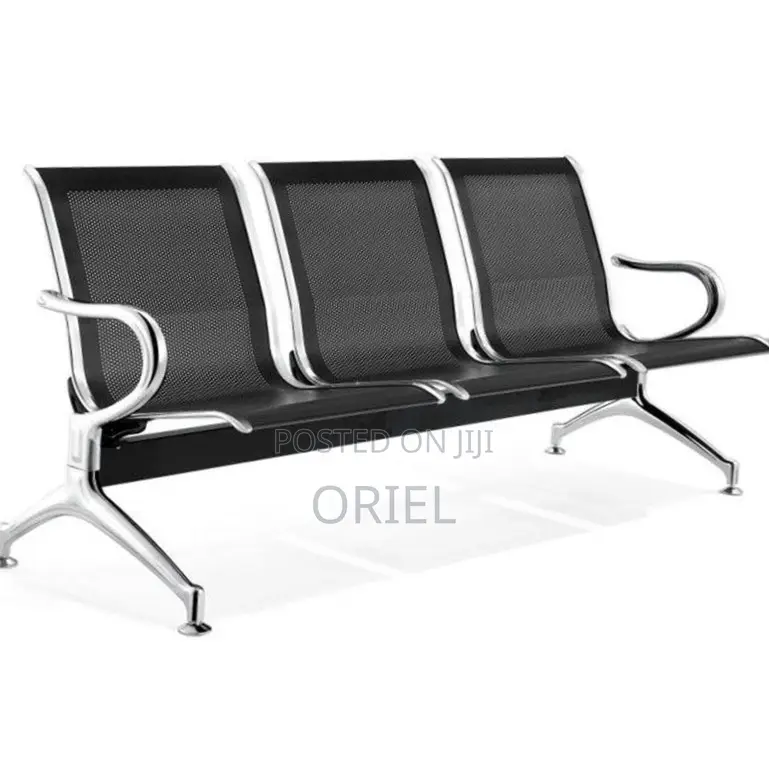 Office Bench : Metallic Steel Waiting Bench - 3-Seater