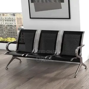 Office Bench : Metallic Steel Waiting Bench - 3-Seater